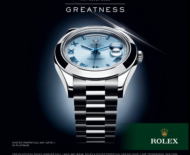 Rolex ad with Ruler and Luxury brand